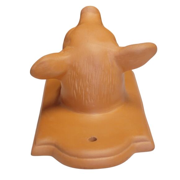 VTG Terracotta Pig Wall Hanging 3D Glass Eyes Farmhouse Home Decor Ceramic 3.5x7 - Picture 6 of 7